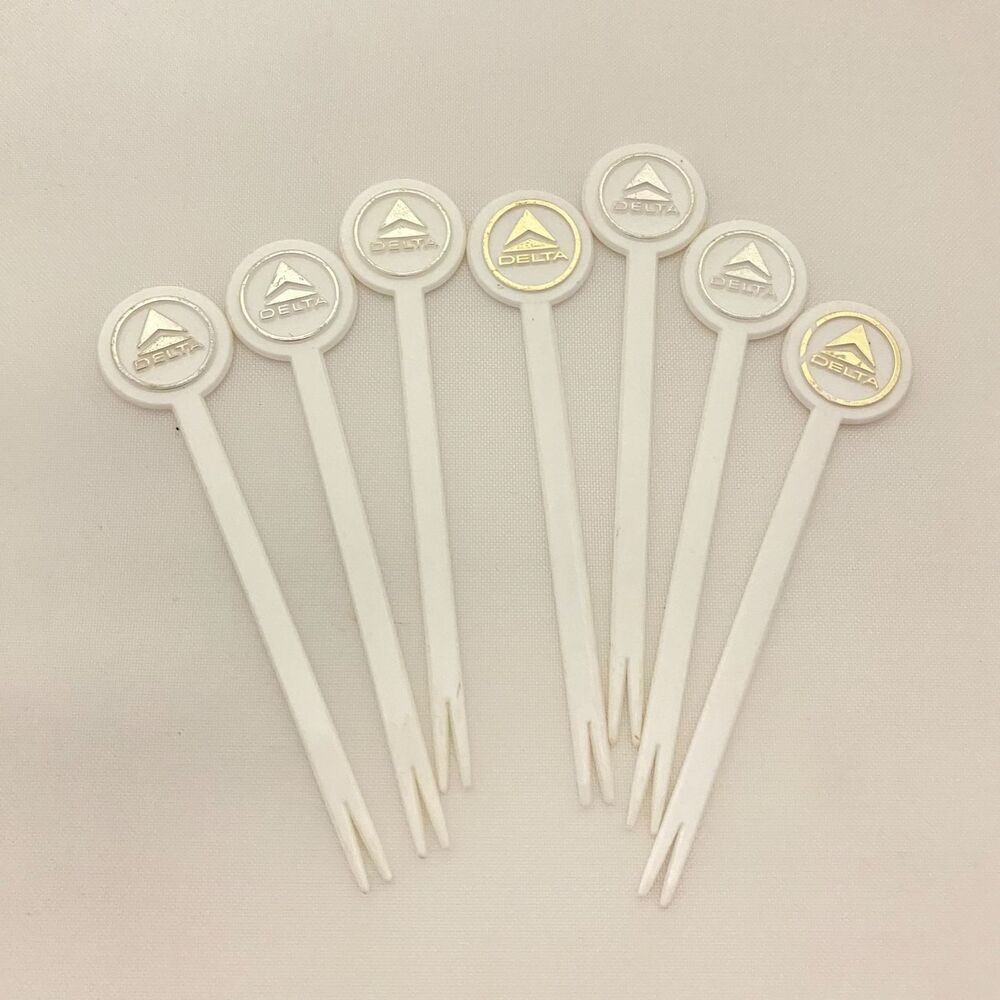 #5857 7pc Vintage Delta Airlines Hors Doeuvre Forks